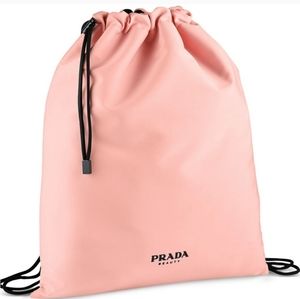 Prada Beauty Reversible backpack logo Pouch pink reversible to black